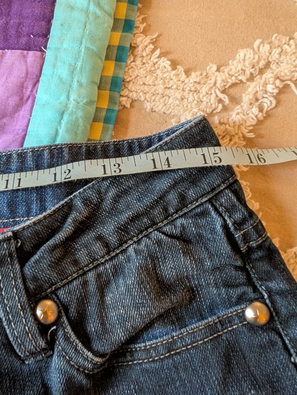 Double D Ranch jeans, jeans w embroidery & silver studs, Size 8 - Picture 9 of 10